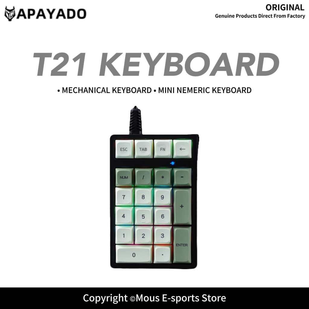 Keyboard Numpad Separate - T21 APAYADO Kablolu Sayısal Tuş Takımı
