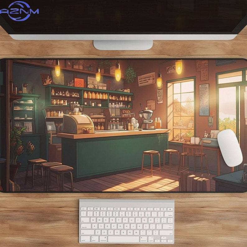 Gaming Accessories Shop - Kawaii Anime Masa Örtüsü Kahve Dükkanı