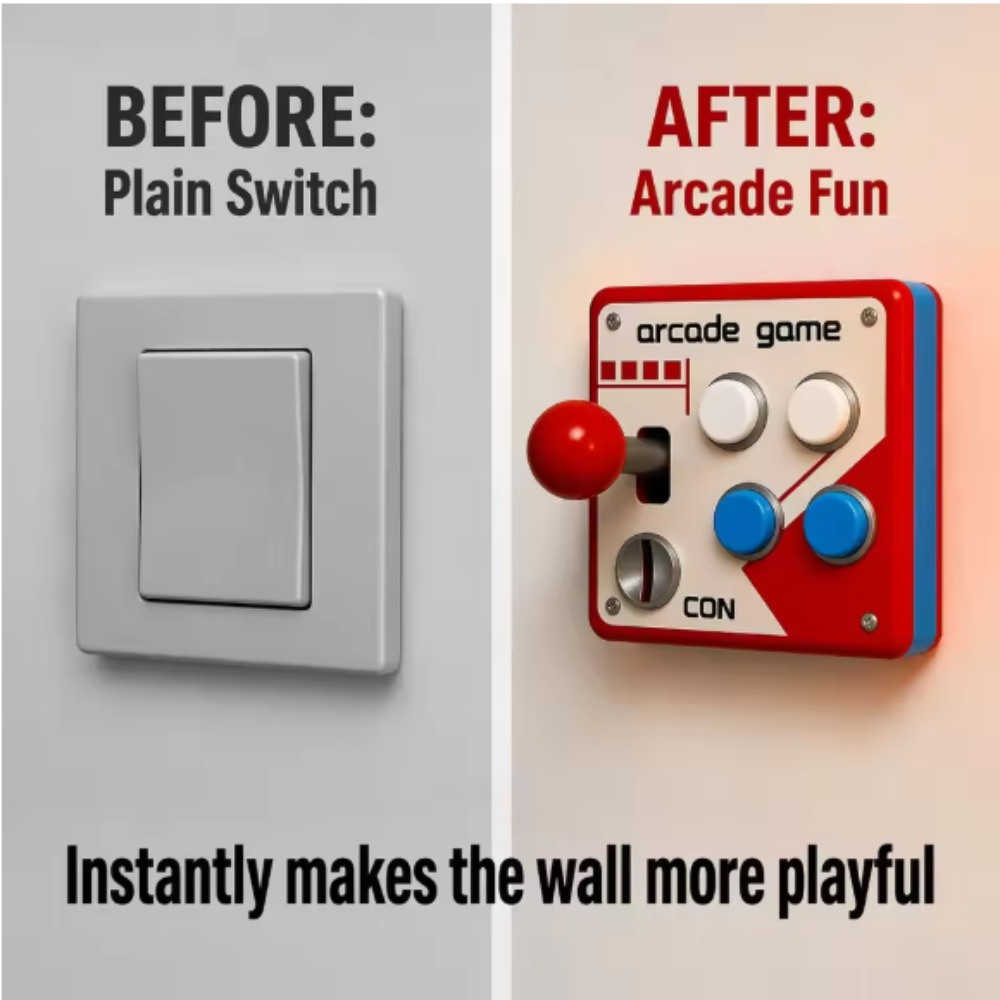 Gaming Accessories Bedroom - Retro Arcade Joystick Anahtar Paneli Kapağı,