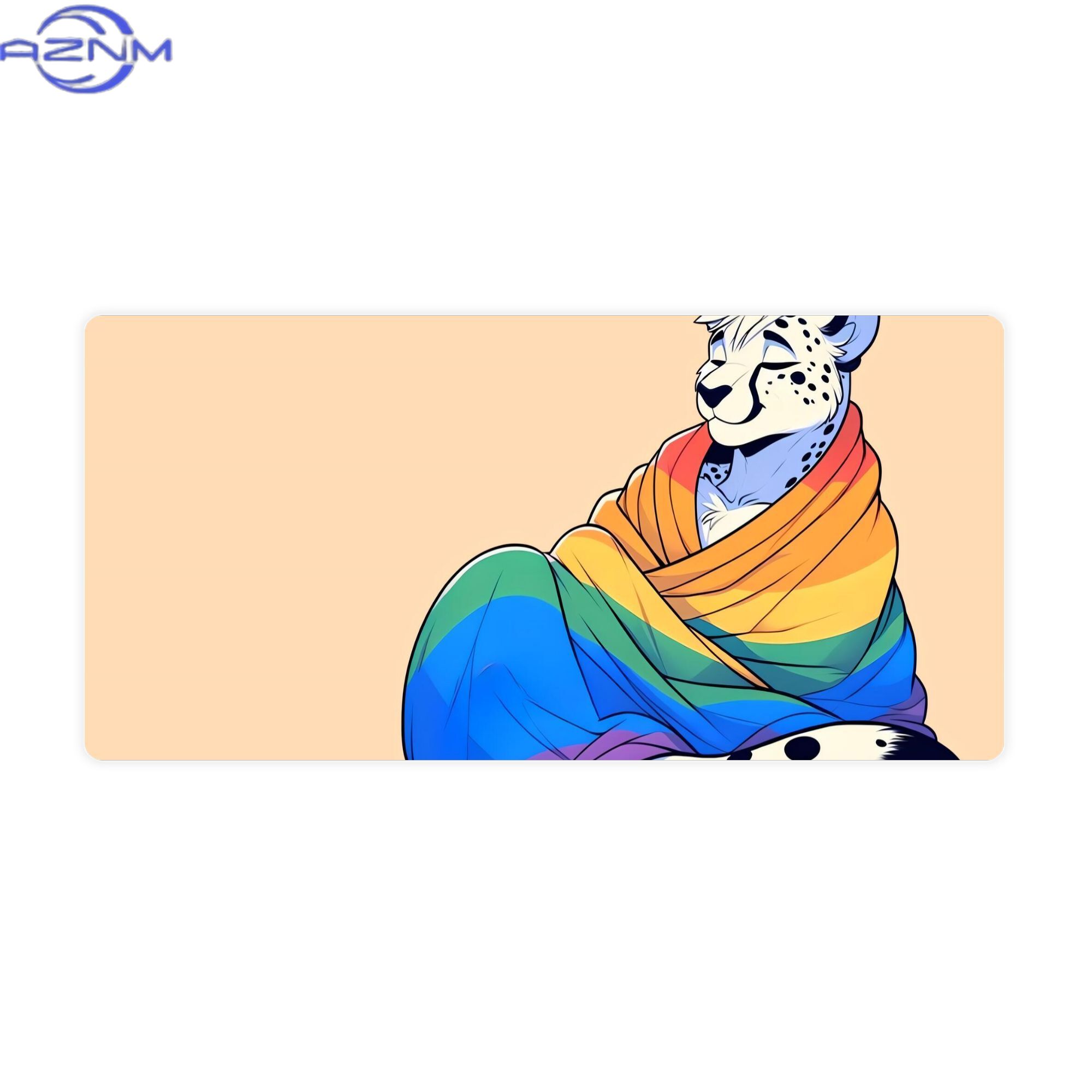 Desk Corner Mat - Comfy Womfy Furry Pride Cheetah LGBTQ
