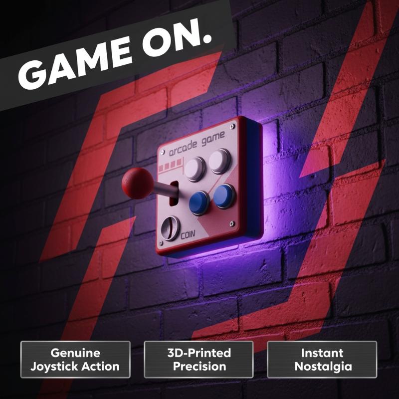 Gaming Accessories Bedroom - Retro Arcade Oyun Düğmesi Anahtar Plakası,