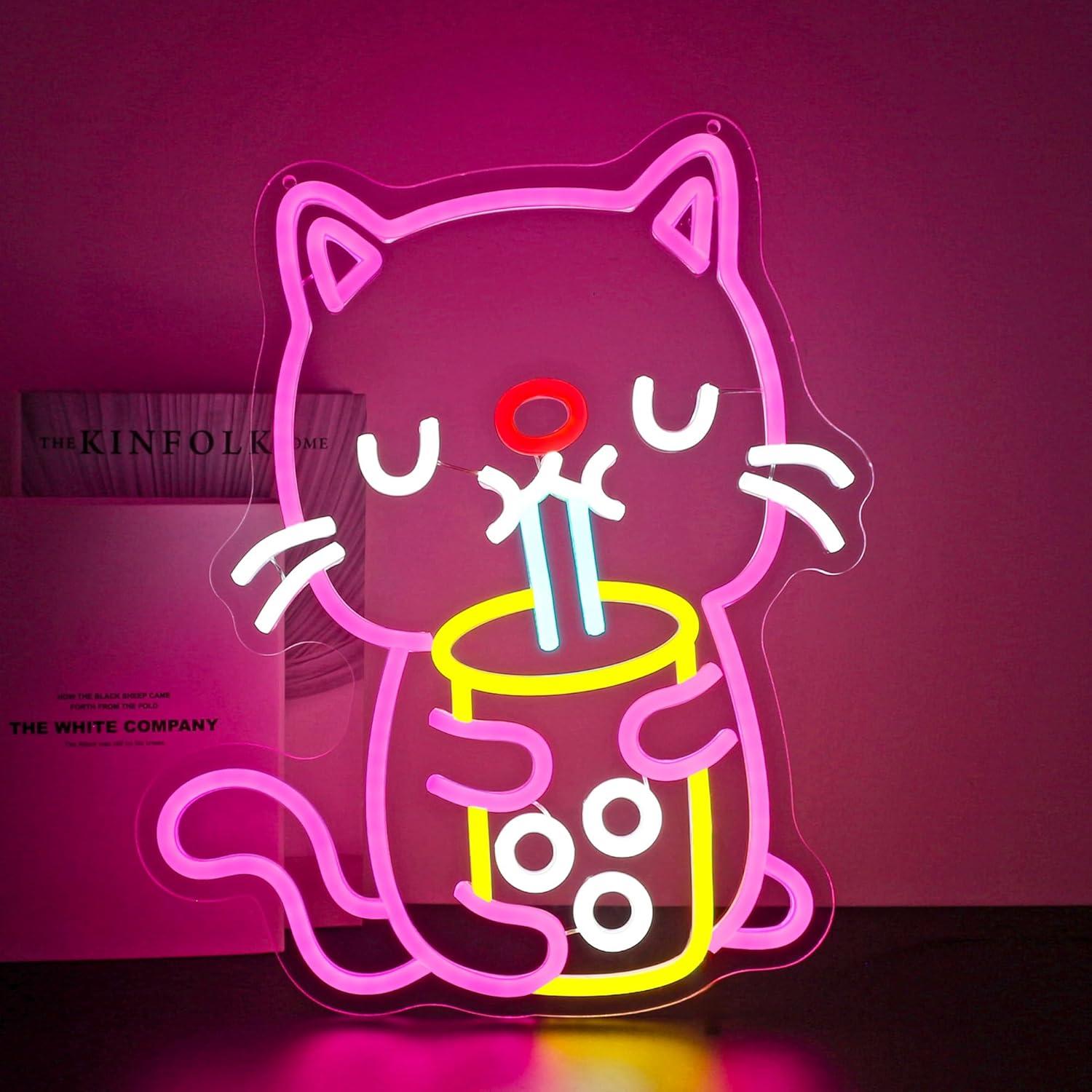Kedi Boba Çayı Neon Tabela USB - Gaming Accessories Shop incelemesi ve fiyatı