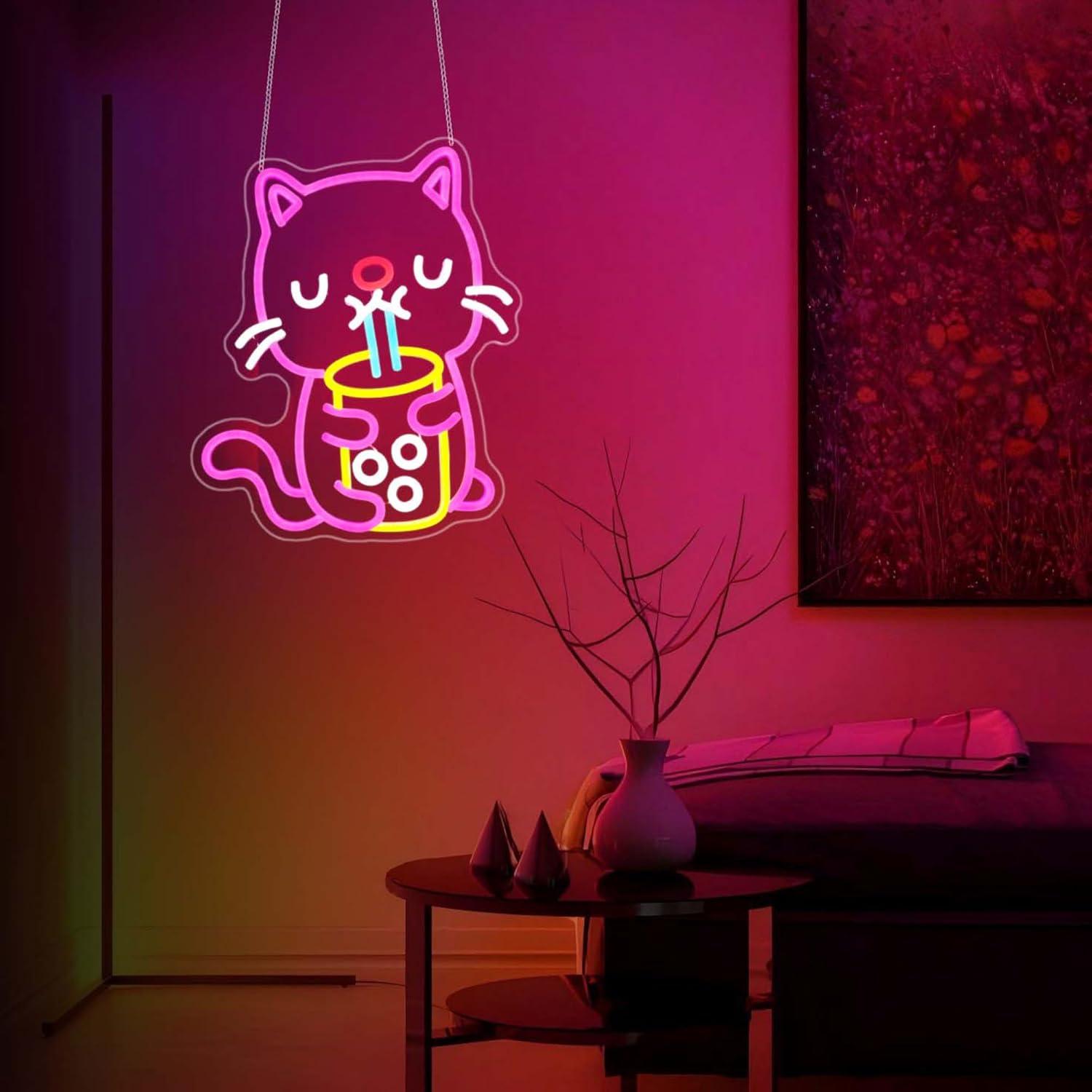 Kedi Boba Çayı Neon Tabela USB - Gaming Accessories Shop incelemesi ve fiyatı