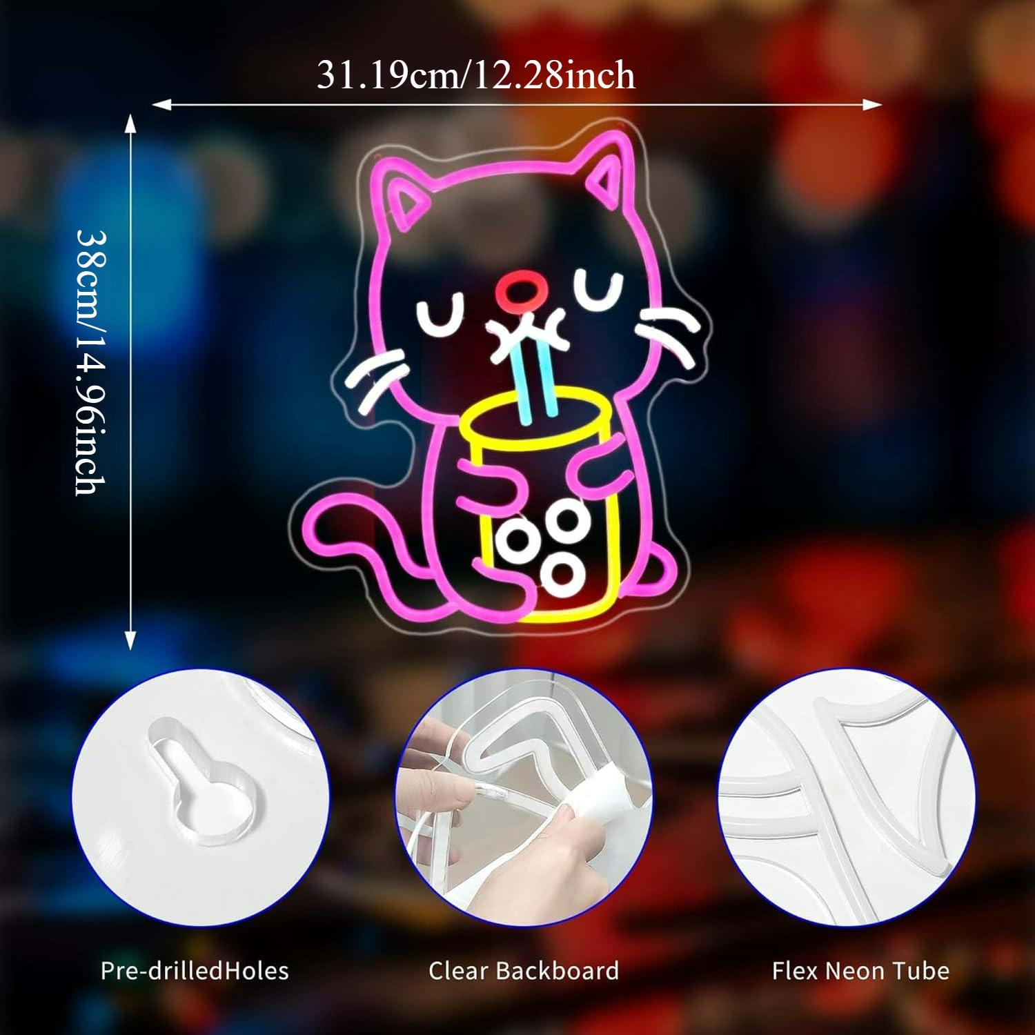 Kedi Boba Çayı Neon Tabela USB - Gaming Accessories Shop incelemesi ve fiyatı